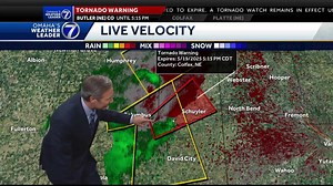 Tornado warning issued for Colfax, Platte and Butler counties with severe weather
