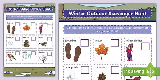 Outdoor Learning Winter Scavenger Hunt