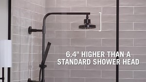 Delta Emerge Round Contemporary 18 in. Column Shower Bar in Matte Black 58810-BL
