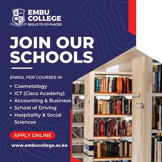 #KaribuEmbu #KaribuEmbuCollege #SkillsToGoPlaces #IntakeOngoing | Embu College