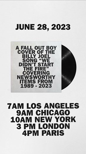 102K views · 1.9K reactions |  We Didn't Start the Fire  Tomorrow  | Fall Out Boy | Facebook