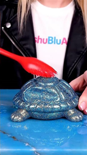 Royal Blue Turtle Melt 🐢💙✨ | Gold Speckle #oddlysatisfying #asmr