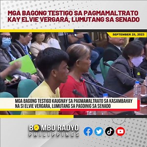 15K views · 232 reactions | Mga bagong testigo kaugnay sa pagmamaltrato sa kasambahay na si Elvie Vergara, lumutang sa pagdinig sa senado Mag-asawang France Ruiz at Pablo Jerry Ruiz, sabit sa paglabag sa labor code at child labor | BOMBO RADYO PHILIPPINES | Facebook