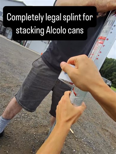 Dave on Instagram: "Our base for stacking… splint is not touching the base which is legal according the rule book. First can is mounted to the cement block while cans 2 up have drywall corner attached for rigidity."