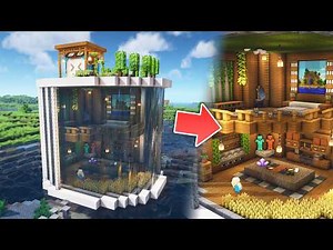 ⛏️ Minecraft :: How to build an Ultimate Waterfall Base 🌊 [마인크래프트 거대한 폭포 벽이 있는 집짓기 건축강좌]