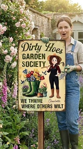 Dirty Hoes Garden Society We Thrive Where Others Wilt | Personalized Metal Sign