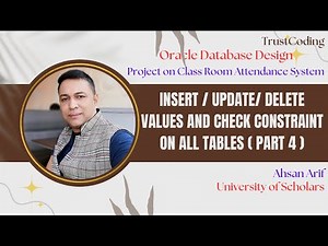 Insert, Update, Delete values into department, program, course, student, teacher & attendance table.