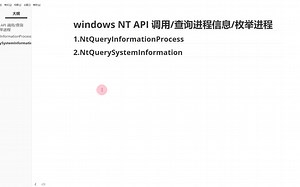 windows未公开NT API NtQueryInformationProces 调用，查询进程信息