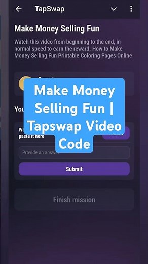 Make Money Selling Fun | Tapswap Video Code
