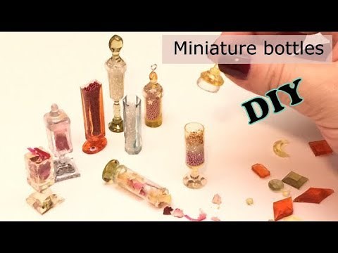 Miniature bottles and charms- Resin- DIY- tutorial