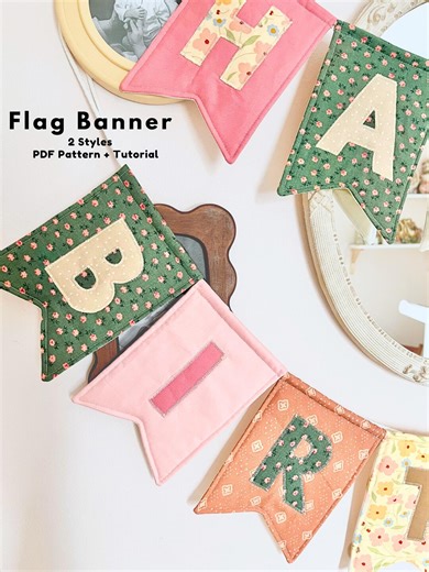Bunting Banner for Birthday Sewing Pattern, Bunting Birthday Banner Pattern, Fabric Bunting Banner, Bunting Flag Banner, Bunting Banner Pdf - Etsy