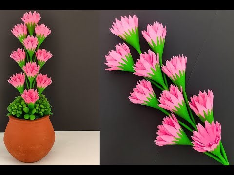 Easy Paper Flower Bouquet | DIY Paper Flower Making Tutorial | Saba Art & Craft