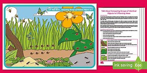 Talk About Comparing Groups of Identical Objects to 5 Maths Poster and Planning Ideas