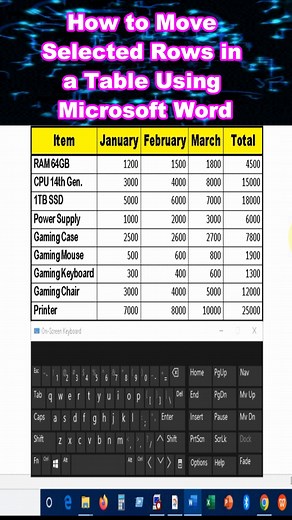 How to Move Selected Rows in a Table Using Microsoft Word #msword#mswordtipsandtricks#mswordtricks#Microsoft#fbreels2025ツ#fbreelsfypシ゚#videoviralシ #videotutorial #tricks #facebookreel #facebookvideo | Alan Calagui Rodrigo