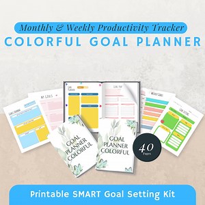 Colorful Goal Planner: Weekly & Monthly Productivity Tracker (printable) - Etsy