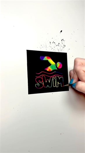 “SWIM” by BTS in Scratch Art Lettering (This took over 6 hours to make! 😅)