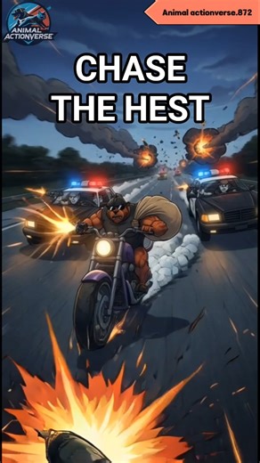 Dog Bank Robber vs 12 Cats Police Chase | Full Speed Bike Action Story #shorts