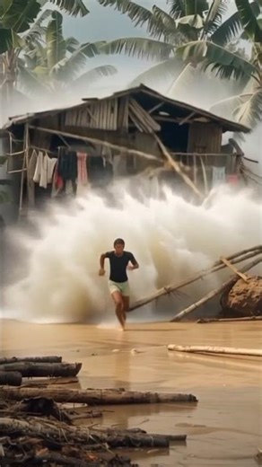 Severe Flood Hits Village: Families Trapped in Rising Waters