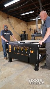 182K views · 415 reactions | Pop up pins make squaring up material to the machine so incredibly easy! This is one of my favorite features on the CAMaster Panther PT-408 4'x8' CNC machine, now available on our website! Have you ever used a machine with pop up pins like this? | Toolstoday Router Bits and Saw Blades | Facebook