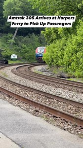 Amtrak 305 Arrives at Harpers Ferry to Pick Up Passengers #Amtrak305 #HarpersFerry #PassengerTrain #AmtrakMoments #TrainArrival #Railfan #TrainLovers #ScenicRails #ModernLocomotive #RailTravel #AmtrakAction | Train Lovers