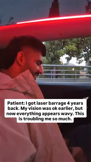 Dr Ashish Markan on Instagram: "This young patient presented with complaints of wavy vision. All straight lines and the letters on mobile screens and in books appeared distorted, a symptom known as metamorphopsia. Clinical examination revealed a visual acuity of 6/12 in the right eye. Fundus examination showed a grade 2 epiretinal membrane at the macula, causing significant foveal distortion. The epiretinal membrane is secondary to previous peripheral laser barrage therapy performed for lattice 