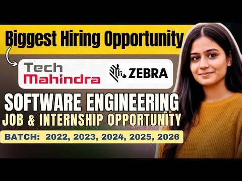 Tech Mahindra Off-Campus hiring| Zebra Hiring| Software Engineer Role |2021–2027 |Salary Up to 5 LPA