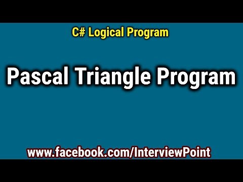Pascal Triangle Program in C#