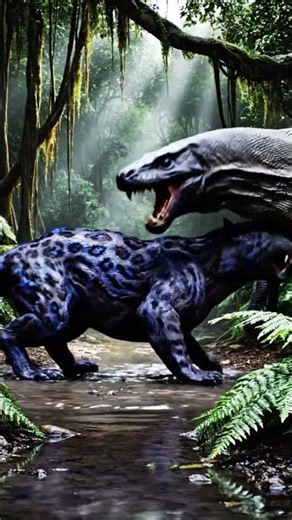 jaguar vs Komodo – Jungle Fight #animals #aicreaturefight