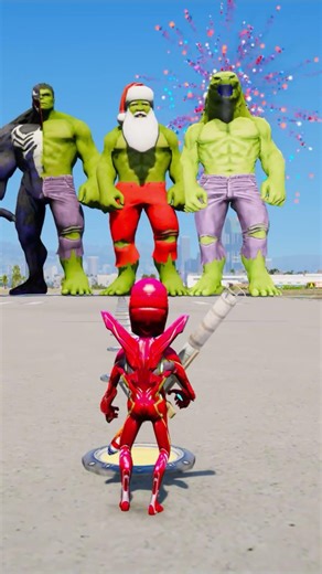 Random Superheroes VS Giant Santa & Giant Venom & hulk Brothers #shorts #youtubeshorts