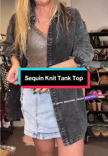 Stylish Sequin Knit Tank Top for Trendy Outfits