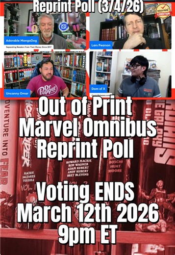 This is it, Minties! The updated list of the Marvel Omnis that are out of print. And your chance to vote for your most wanted Marvel Omnibus Reprint! The poll is below and it will stay opened until End of Day Thursday, March 12th! https://docs.google.com/forms/d/e/1FAIpQLSfEPQGDNw0HrONquIuPr7Ho9ZgU-XLGxaXnkR3nDiothJaMJQ/viewform #marvel #marvelcomics #omnibus #omnibuscollector #comicbooks