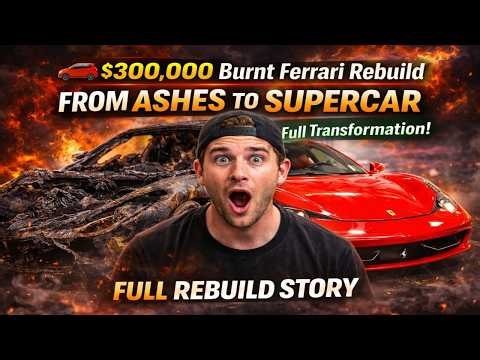 $300,000 Burnt Ferrari Rebuild – From Ashes to Supercar Full Transformation