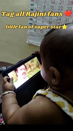 Toxic Couples on Instagram: "Biggest fan of Rajini fan❤❤❤#rajinikanth😎 #cutebaby #viralreels #trendingreels She always here and see Rajini sir's songs, she really enjoy whenever she saw his face ❤ For more videos do follow and support👍 love you all❤"