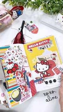 Journal with me Hello Kitty Spread #journal #journaling #junkjournal
