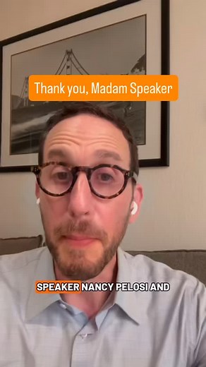 Thank you, Madam Speaker. In 1987, I was a closeted teenager terrified of a world that seemed determined to eliminate gay people. You used your platform in Congress to fight AIDS — to fight for people like me. Your example gives me courage to confront the challenges & fight bigotry that’s rising today. We’ll always be grateful. | Scott Wiener