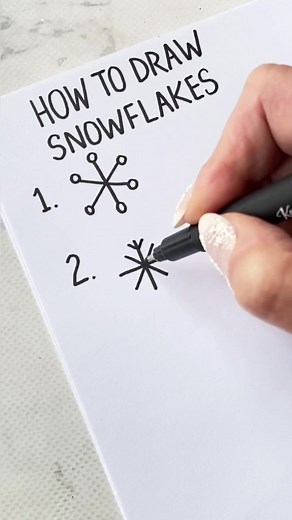 ❄️how to draw snowflakes 3 ways #knowledgepowerschange #learnontiktok ... | how to draw snowflakes