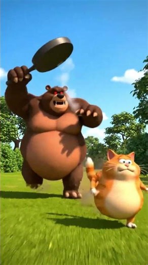 Cat & Tiger Steal Bear's Cake 🍰 #cats #shorts #orangecat #funnycatvideos #catcartoon #catfood