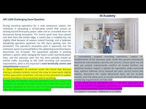 API 1184 Exam Question - Trenching & Excavation Question