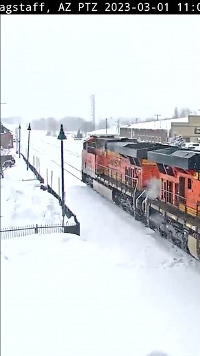 Train stops in Flagstaff, crew gets off the train #trains #train #railroads #railfans #railwaystation #bnsf #traincrew #snow #flagstaffarizona #trainoftiktok #traintalk #FYP #trainwatching #foryoupage #trianlife #virtualrailfan #virtualrailfanlive #crewchange https://www.youtube.com/live/cJzYyUpf2mg