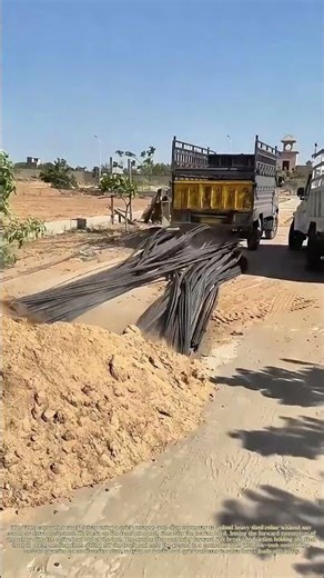 Using Momentum: How Drivers Unload Steel Rebar With a Simple Truck Maneuver