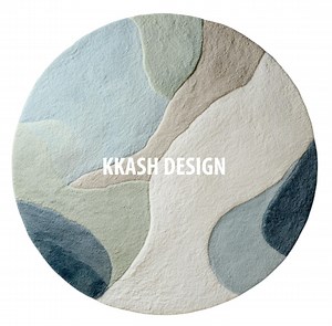 Abstract Round Area Rug, Soft Textured Plush Rug, Modern Home Decor - Etsy