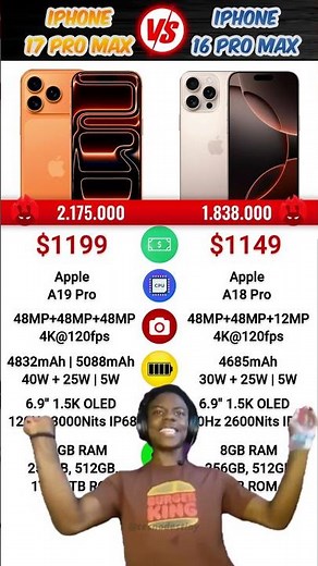 iPhone 17 Pro Max vs iPhone 16 Pro Max 🤑🤑 #iphone17 #iphone17promax #iphone17pro