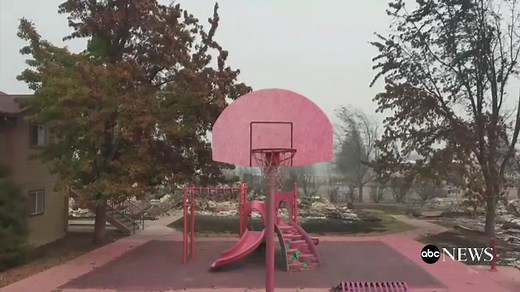 Drone video shows Oregon city nearly wiped out by wildfire