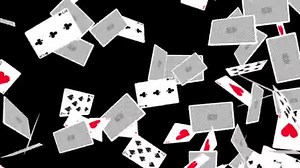 Playing cards fall down 4K 3D Alpha Green Screen loop Animation.
