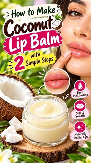 How to Make Coconut Lip Balm at Home | 2 Ingredient Lip Balm 💗 | Soft & Smooth Lips
