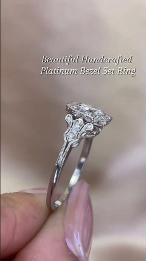 Catherine - Platinum & Diamond Milgrain Bezel Set Diamond Vintage Ring