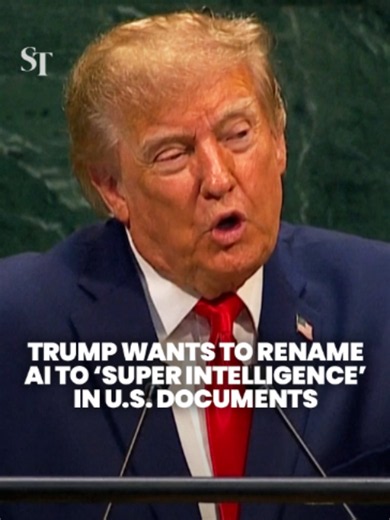 President Donald Trump has eradicated artificial intelligence – from the US government's official communications. Trump said AI would be renamed “super intelligence” and rejected AI regulation, as world leaders jostled over how to address tech’s dangers at the UN General Assembly on Sept 22. #DonaldTrump #Trump #AI #artificialintelligence #superintelligence