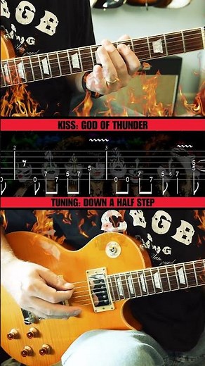 God of Thunder KISS Guitar Riff with Tabs