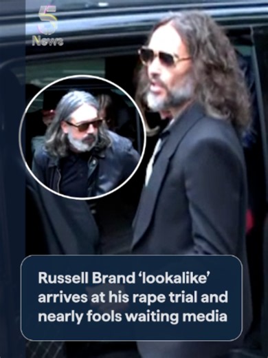 Media gathered at a London court on Wednesday for the start of Russell Brand’s rape trial appeared to – momentarily - think he had arrived after a man who looked a little like the comedian got out of a vehicle before him. The man, who had long grey hair and a beard and wore aviator sunglasses, stepped out of a black Mercedez-Benz van, along with a woman seconds before Brand and his wife exited the same vehicle. It is unclear whether or how the individuals knew Brand. One Facebook page called, At