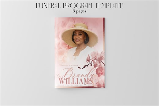 Rose Gold Funeral Program, 8 Page 11x17, 8.5x11 - Etsy
